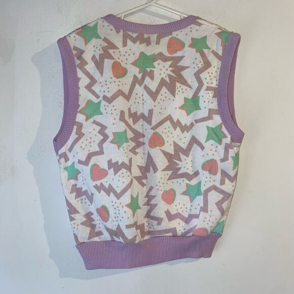 Vintage 90’s Children’s Multicolored‎ Busy Vest Sweater SZ 7-8 - Picture 5 of 5